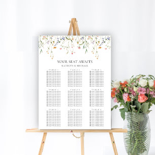 Wildblume Blumengarten Hochzeit 9 Tische Sitzplätz Poster