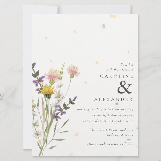 Wildblume Blumengarten Hochzeit Einladung (Vorderseite)