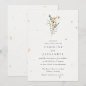 Wildblume Blumengarten Hochzeit Einladung (Vorne/Hinten)