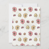 Wildblume Blumengarten Hochzeitskuchen Handgezeich Einladung (Rückseite)