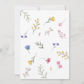 Wildblume Blumengarten Kinderdusche Einladung (Rückseite)