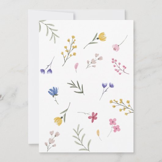 Wildblume Blumengarten Kinderdusche Einladung (Rückseite)