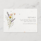 Wildblume Blumengarten QR-Code Hochzeitsdetails Begleitkarte (Vorderseite)