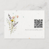 Wildblume Blumengarten QR-Code Hochzeitsdetails Begleitkarte (Rückseite)