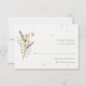 Wildblume Blumengarten Speckletone Hochzeit RSVP Karte (Vorderseite)