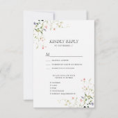 Wildblume Blumengarten Wasserfarbenen Hochzeit RSVP Karte (Vorderseite)