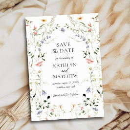 Wildblume Blumengarten Wasserfarbenen Hochzeit Save The Date