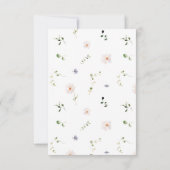 Wildblume Blumengarten Wasserfarbenen Hochzeit Save The Date (Rückseite)