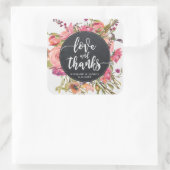 Wildblume blumengeschmückte Liebe und dank Aufkleb Quadratischer Aufkleber (Tasche)