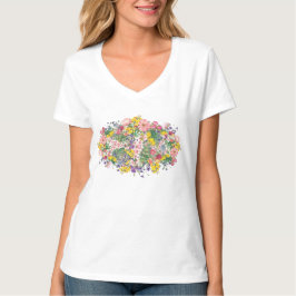 Wildblume Blumengrafie Inspirierte Frauenart T-Shirt