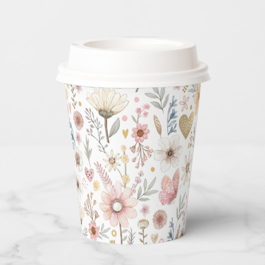 Wildblume Blumenkaffee Pappbecher (Rückseite)