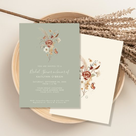 Wildblume Blumenkohl Brautparty Einladung