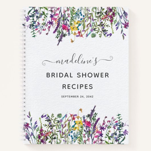 Wildblume Blumenkohl Brautparty Rezept Notizblock (Vorderseite)