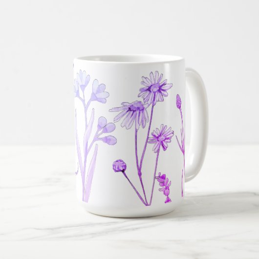 Wildblume Blumenkohl-Tasse: Botanischer Kaffeecup Kaffeetasse (VorderseiteRechts)