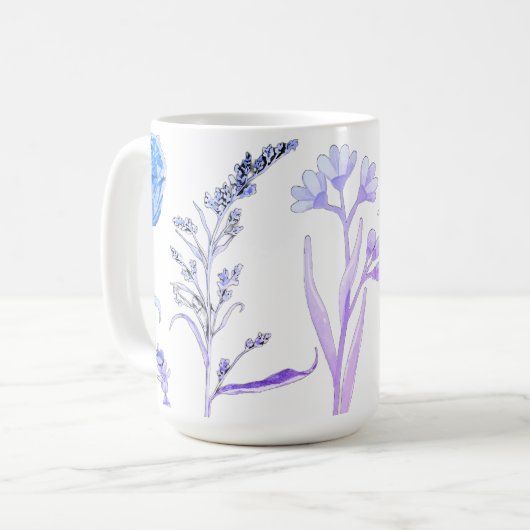 Wildblume Blumenkohl-Tasse: Botanischer Kaffeecup Kaffeetasse (Vorderseite Links)