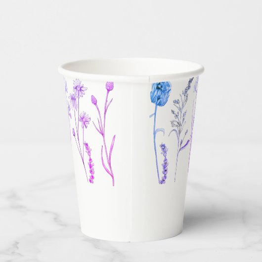 Wildblume Blumenkohl-Tasse: Botanischer Kaffeecup Pappbecher (Rechts)