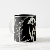 Wildblume Blumenkohl-Tasse: Botanischer Kaffeecup Zweifarbige Tasse (Vorderseite Links)