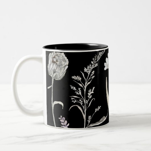 Wildblume Blumenkohl-Tasse: Botanischer Kaffeecup Zweifarbige Tasse (Links)