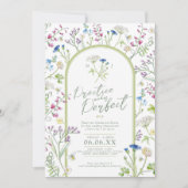 Wildblume Blumenkohle Kunst Hochzeit Probe Einladung (Vorderseite)