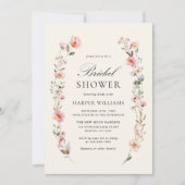 Wildblume Blumenkranz Brautparty Einladung (Vorderseite)