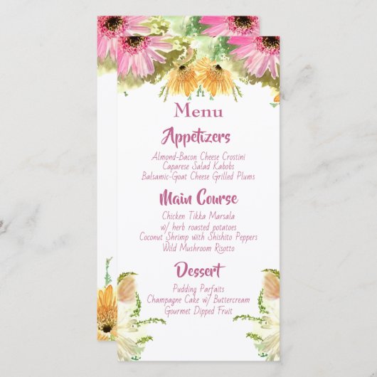 Wildblume Blumenmenüs (Vorne/Hinten)