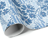 Wildblume Blumenmuster in Blau Geschenkpapier (Rolleneckpunkt)