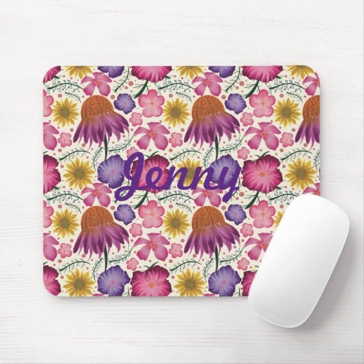 Wildblume Blumenmuster Personalisiert Mousepad (Mit Mouse)