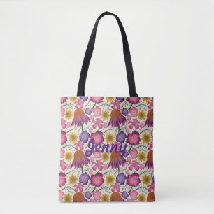 Wildblume Blumenmuster Personalisiert Totbeutel Tasche