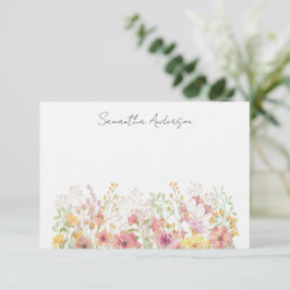 Wildblume Blumenmuster Personalisierter Flachbilds Mitteilungskarte