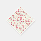 Wildblume Blumenmuster Rosa Gelbe Creme Serviette (Ecke)
