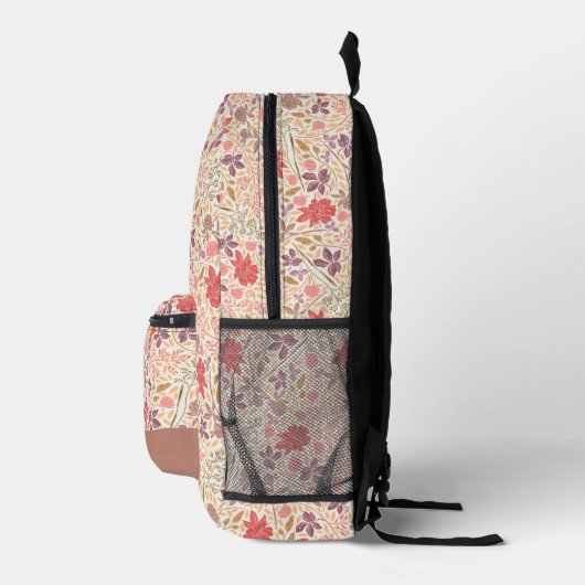 Wildblume Blumenmuster Rosa und Lila Bedruckter Rucksack (Rechts)