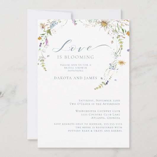 Wildblume Blumenpaare Brautparty Einladung (Vorderseite)