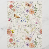 Wildblume-Blumenrahmen-Brautparty Menükarte (Rückseite)