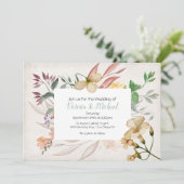 Wildblume Blumenrahmen Einladung Hochzeit (Stehend Vorderseite)