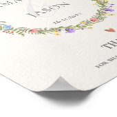 Wildblume Blumenreath Willkommen bei unserer Hochz Poster (Ecke)