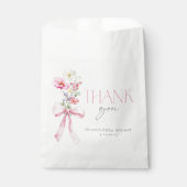 Wildblume Blumenrosa Babydusche Geschenktütchen (Vorderseite)