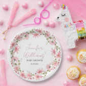 Wildblume Blumenrosa Babyduschpapier Teller (Party)