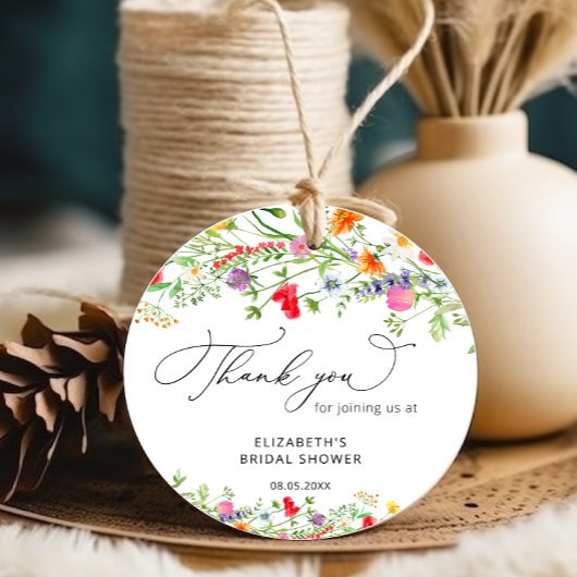 Wildblume Blumenstrauß Brautparty Geschenkanhänger