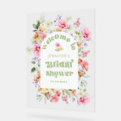 Wildblume Blumenstrauß Brautparty Willkommen Acrylschild (Winkel)