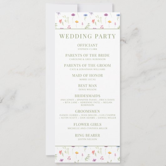 Wildblume Blumenstrauß im Sommer (Rückseite)