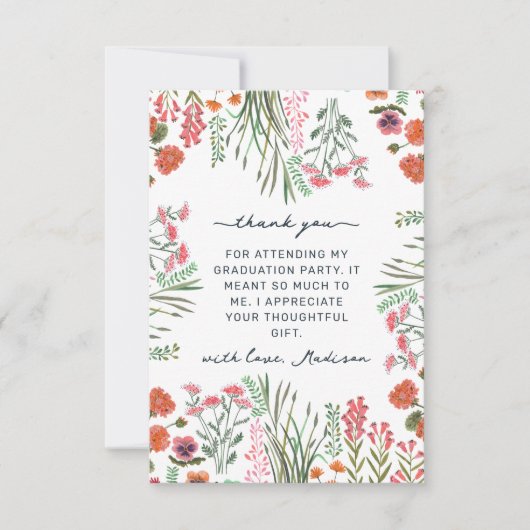 Wildblume Blumenstudium Foto Dankeschön Karte (Vorderseite)