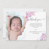 Wildblume Blumentaufen Christening Foto Dankeskarte (Vorderseite)