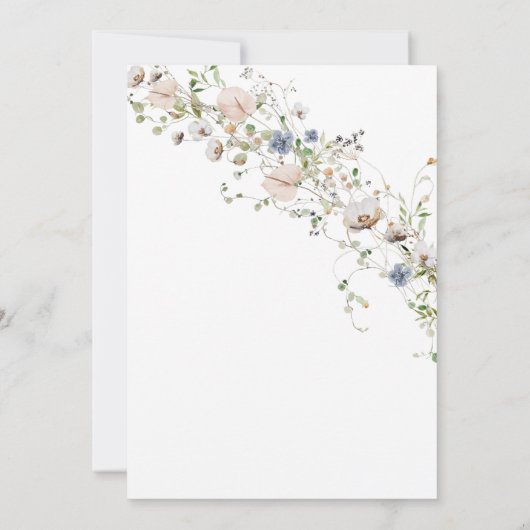 Wildblume Blumentaufen Einladung (Rückseite)