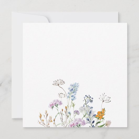 Wildblume Blumenwasser Brautparty Einladung (Rückseite)