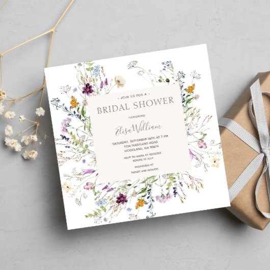 Wildblume Blumenwasser Brautparty Einladung