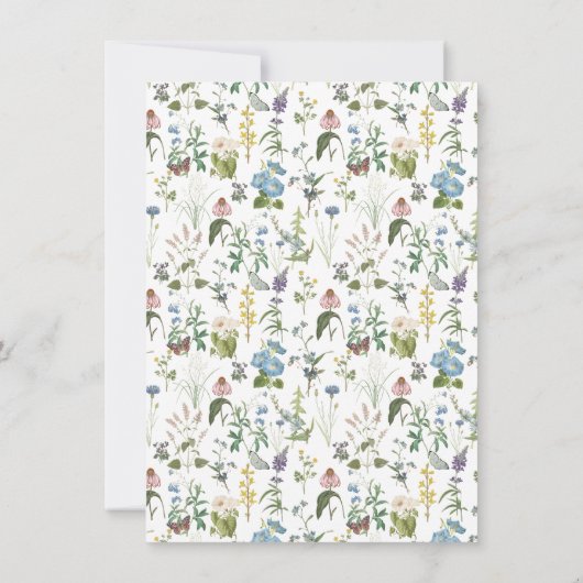 Wildblume Blumenweidenfrühlingsdetails Einladung (Rückseite)