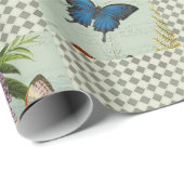 Wildblume Blumenwiese Karo Entdeckungsseite Geschenkpapier (Rolleneckpunkt)