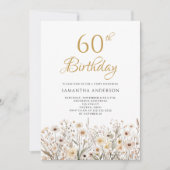 Wildblume Blumenwiesen Wasserfarbe 60. Geburtstag Einladung (Vorderseite)