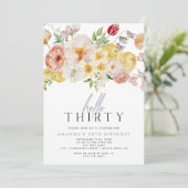 Wildblume Blush Blues Einladung (Stehend Vorderseite)