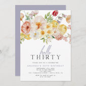 Wildblume Blush Blues Einladung (Vorne/Hinten)